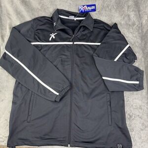 Galex Men's Track Jacket XL Black Full Zip Athletic Training Warm Up NWT Italian